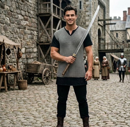 Sleeveless Butted Chainmail Shirt | Renaissance Fair Armor