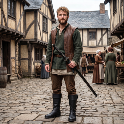 Medieval Leather Boots – Renaissance Viking Pirate Shoes