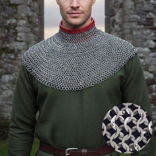 Medieval Chainmail Collar - Flat Riveted And Washers
