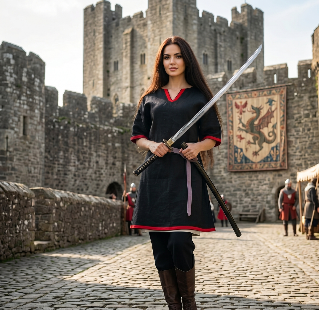 Renaissance Tunic – Black & Red