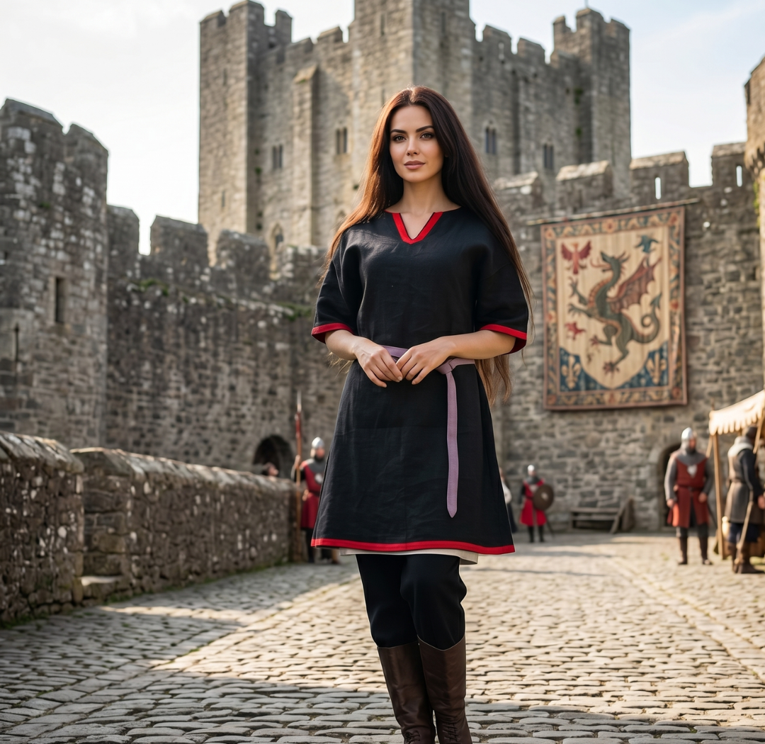 Renaissance Tunic – Black & Red