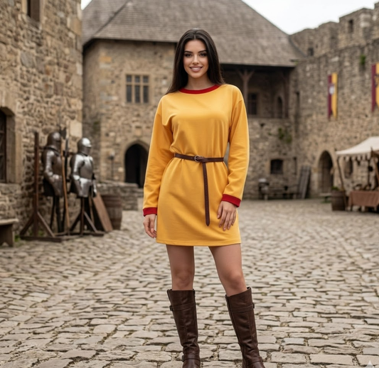Medieval Tunic – Yellow with Red Accents