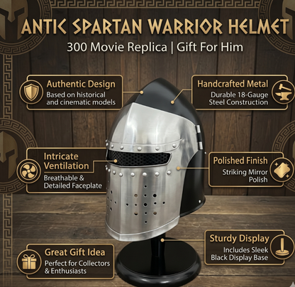 Barbuta Helmet: Functional Barbute Helmet ,wooden stand