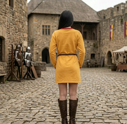 Medieval Tunic – Yellow with Red Accents