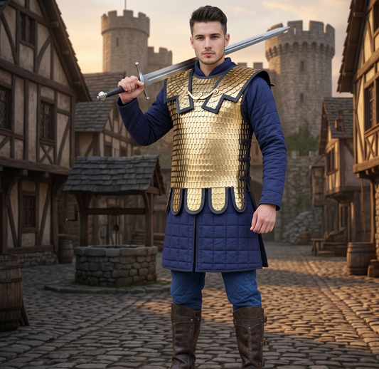 Brass Lorica Squamata: Roman Scale Armor Reenactment Scale size (36/26 ) - Ren Faire Costume