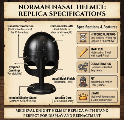 Viking Helmet: Gjermundbu Helmet , Warrior Costume wooden stand