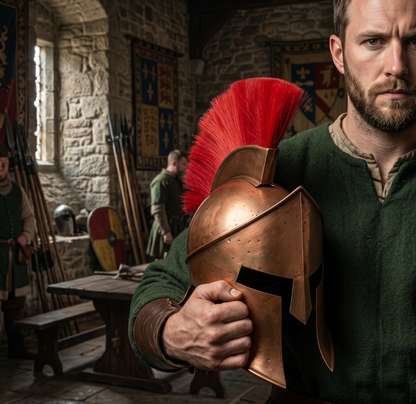 Spartan Helmet : 300 Spartan Costume , Role Play with Display Stand
