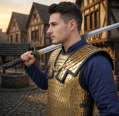 Brass Lorica Squamata: Roman Scale Armor Reenactment Scale size (36/26 ) - Ren Faire Costume