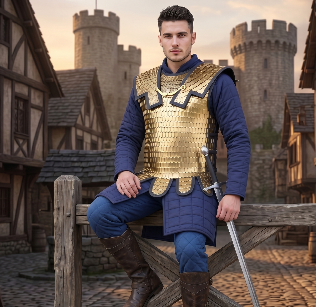Brass Lorica Squamata: Roman Scale Armor Reenactment Scale size (36/26 ) - Ren Faire Costume