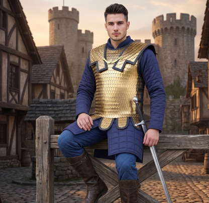 Brass Lorica Squamata: Roman Scale Armor Reenactment Scale size (36/26 ) - Ren Faire Costume