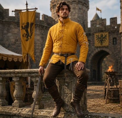 Medieval Yellow Gambeson – Ren faire & Reenactment Costume