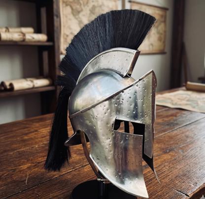 Silver Spartan Warrior Helmet: 300 Movie Replica, Halloween Gifts