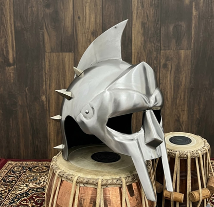 Gladiator Maximus Helmet: for Role Play with Display Stand for Home Office Decor