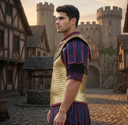 Roman Lorica Squamata Brass Scale Armor for LARP & Reenactment - Handmade Historical Soldier Costume