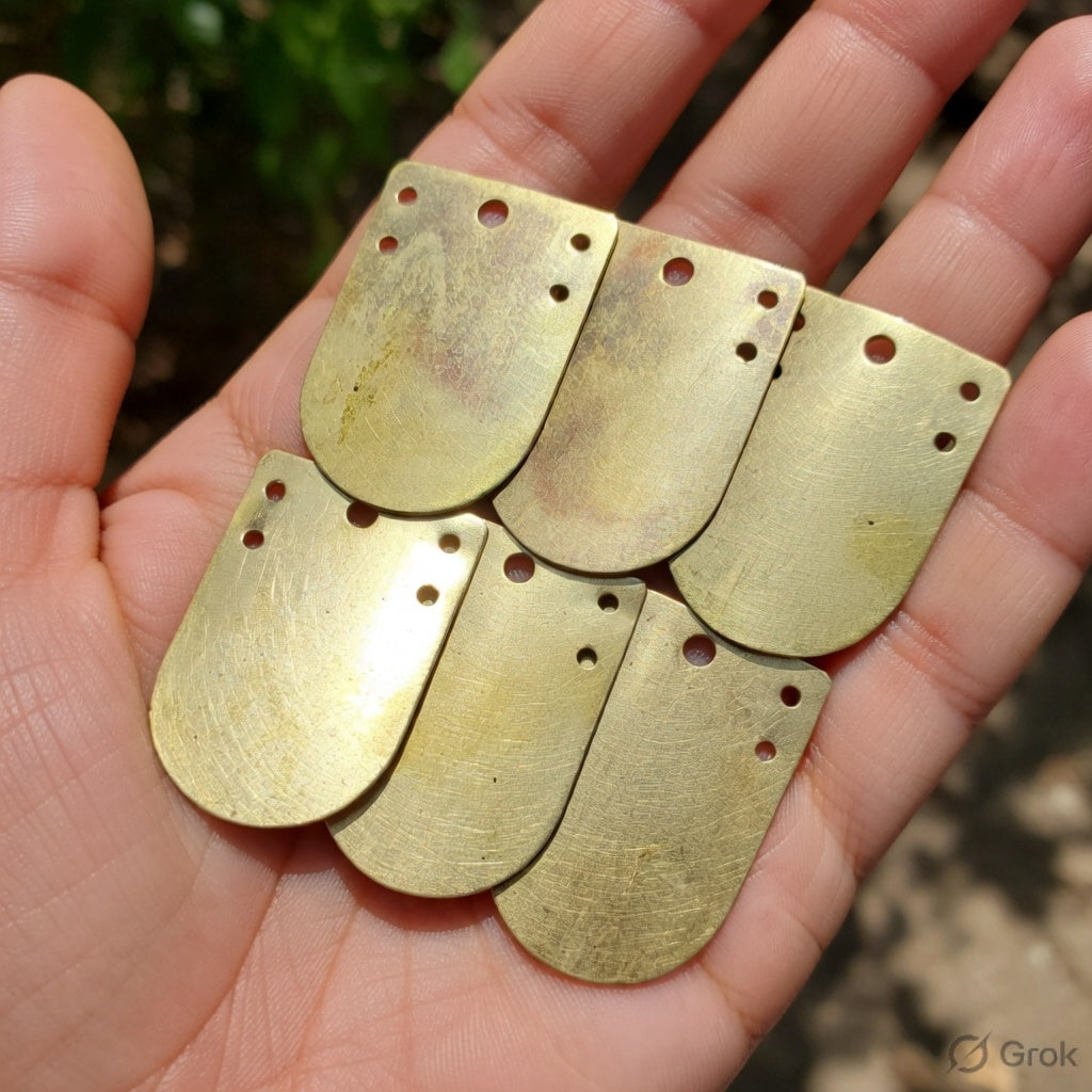 Brass Lorica Squamata Scales | Roman Reenactment Armour Kit (25x35mm) Types+12